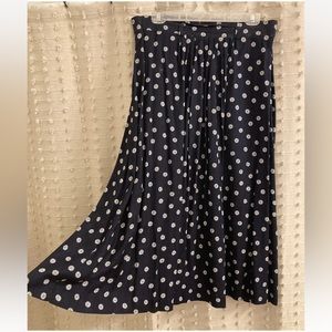 VTG Norton McNaughton Maxi Skirt Women's sz 16 Navy Floral Print 33" Length